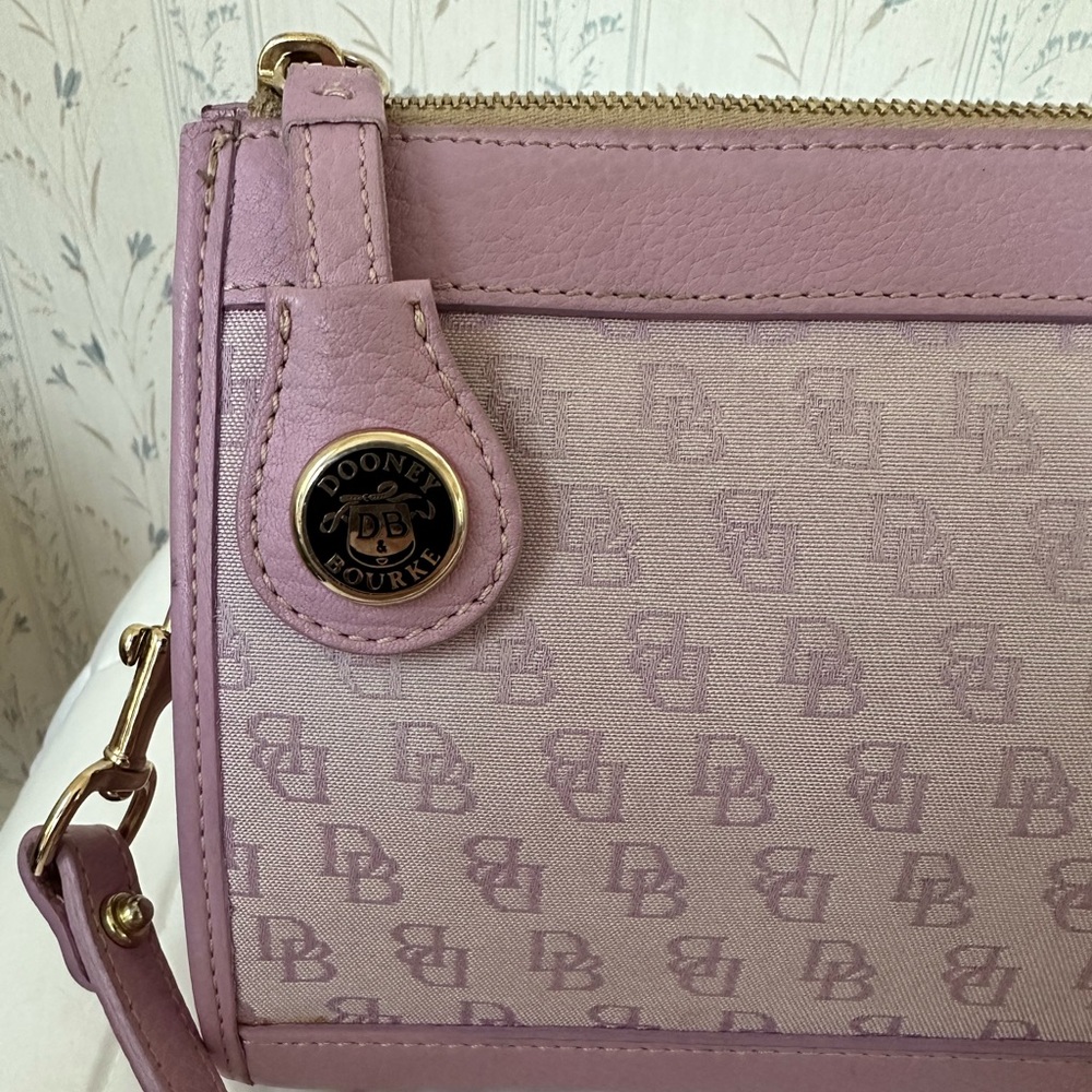 Dooney & Bourke Purple Canvas & Leather Monogram Crossbody - Picture 3 of 16